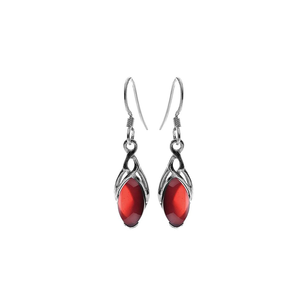 Betsy Celtic marquis garnet earrings