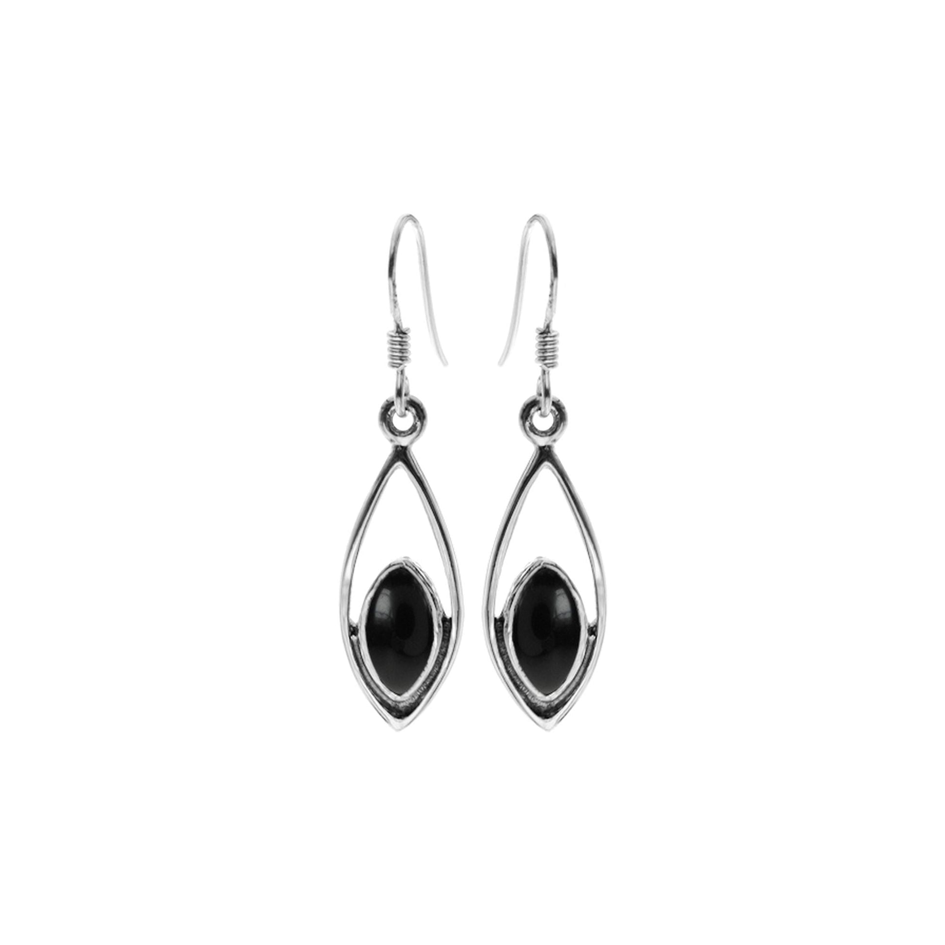 Ivy marquis black onyx earrings