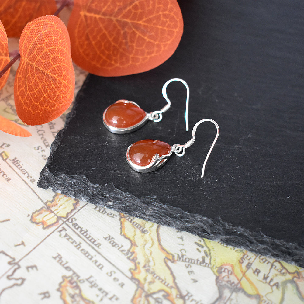 Lola teardrop carnelian earrings