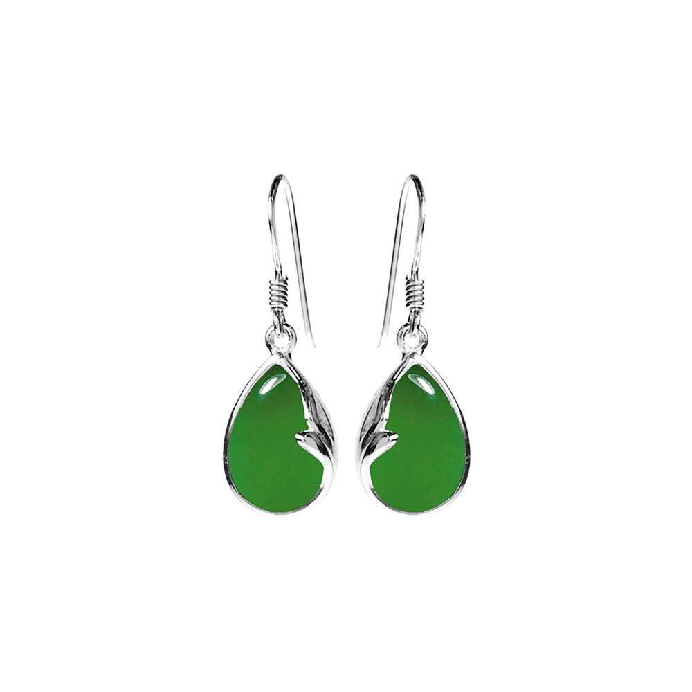 Lola teardrop green agate earrings