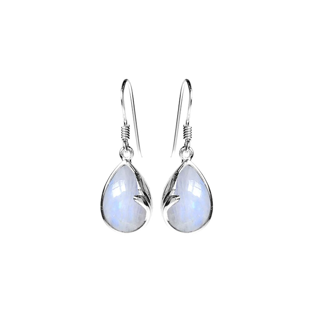 Lola teardrop rainbow moonstone earrings