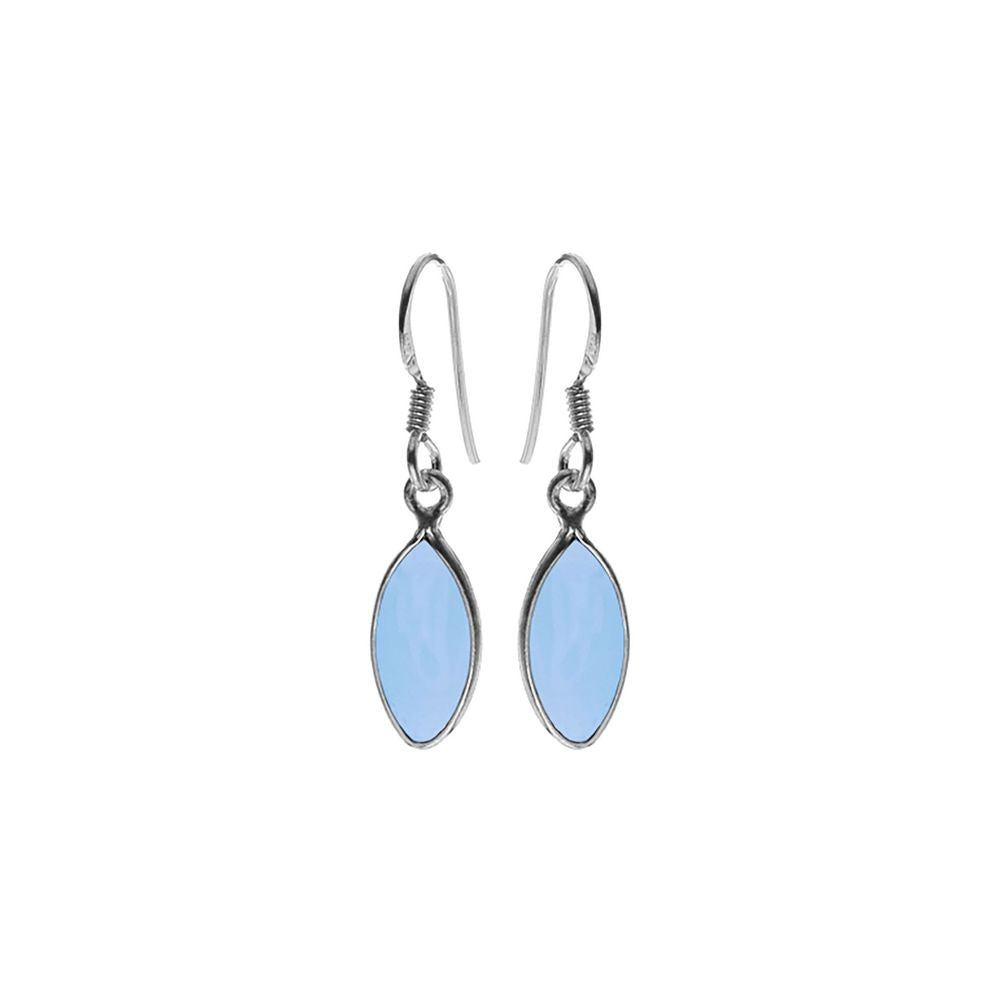 Bridget blue chalcedony marquis earrings
