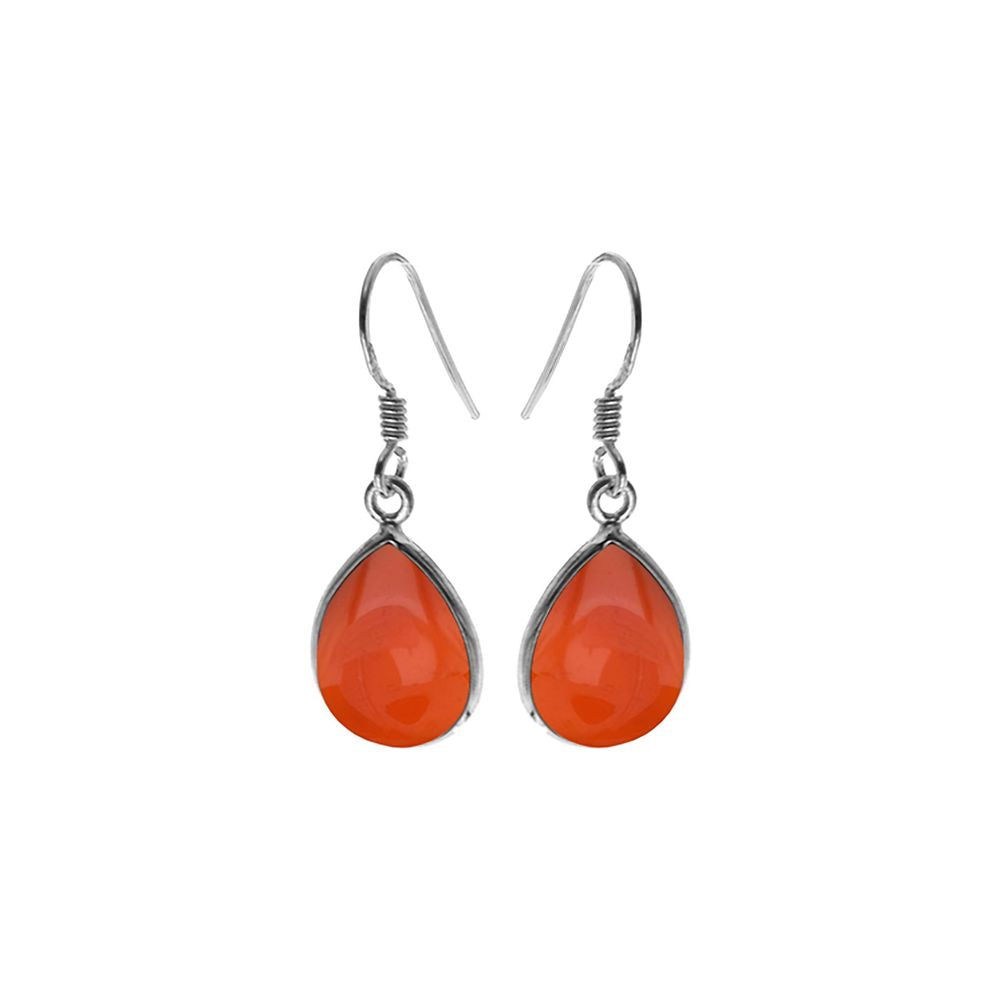 Bridget large teardrop carnelian earrings
