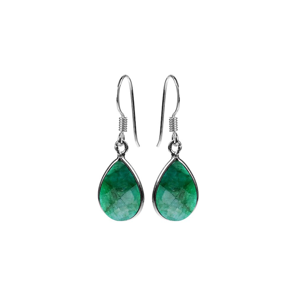 Bridget large teardrop emerald quartz earrings