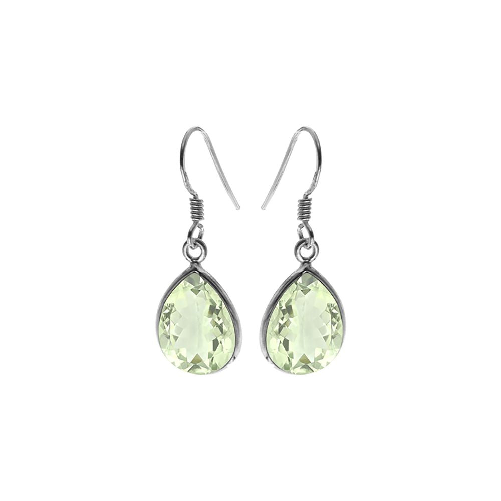 Bridget large teardrop green amethyst earrings
