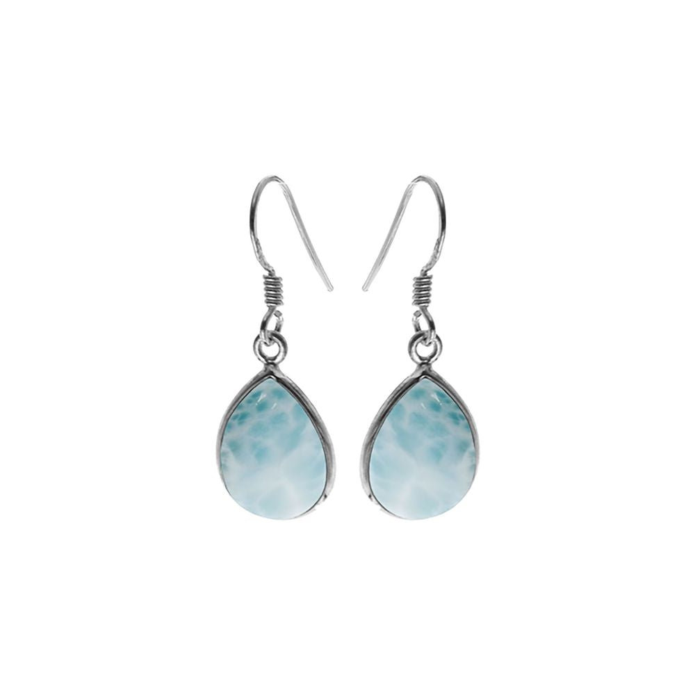 Bridget large teardrop larimar earrings