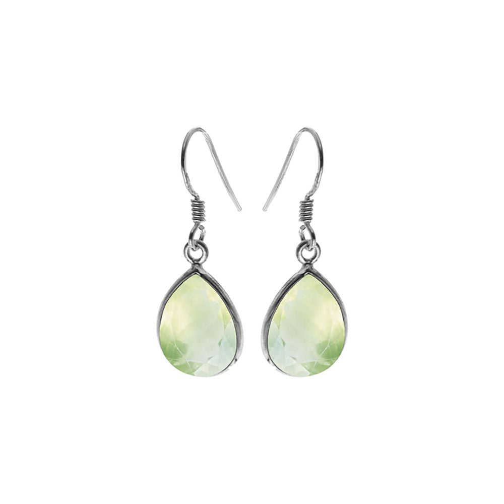Bridget large teardrop prehnite earrings