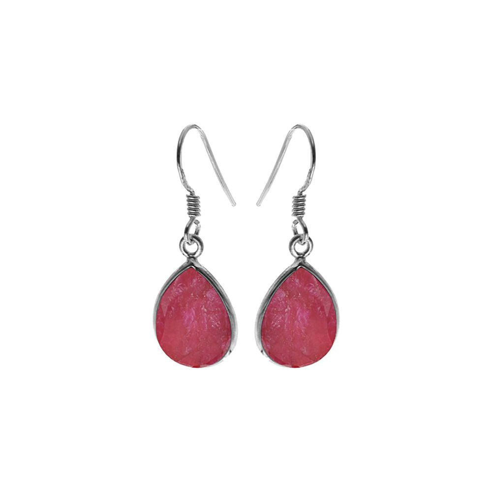 Bridget large teardrop ruby quartz earrings