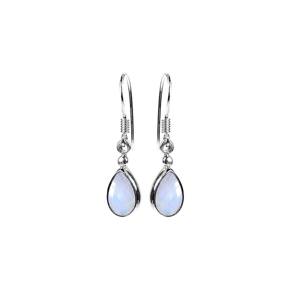 Samira small teardrop rainbow moonstone earrings