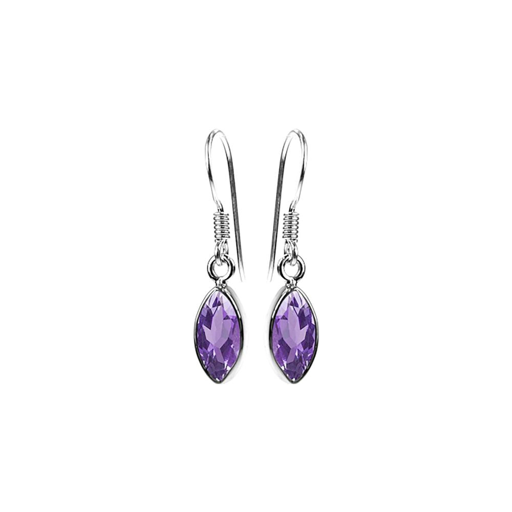 Samira small marquis amethyst earrings
