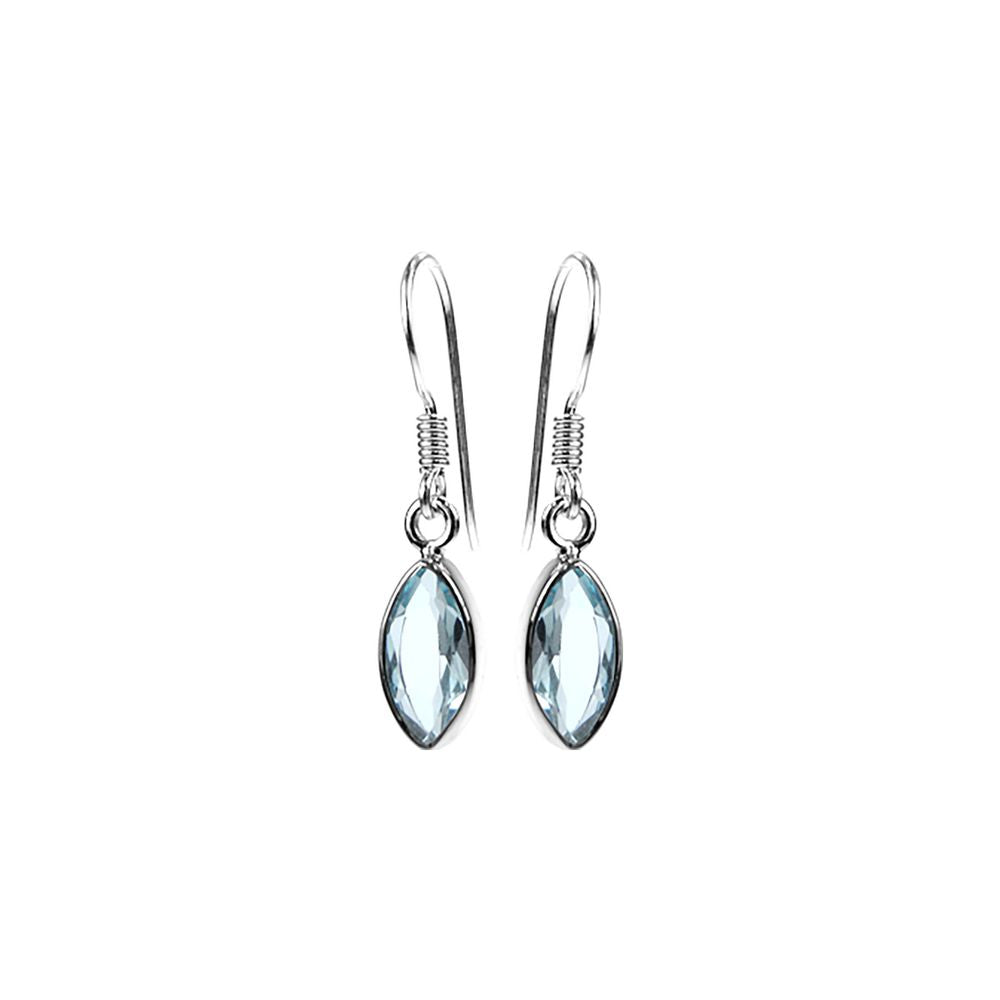 Samira small marquis blue topaz earrings