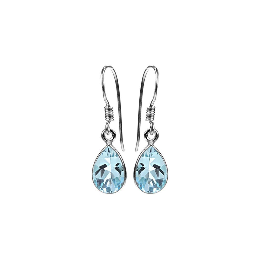 Bridget small teardrop blue topaz earrings