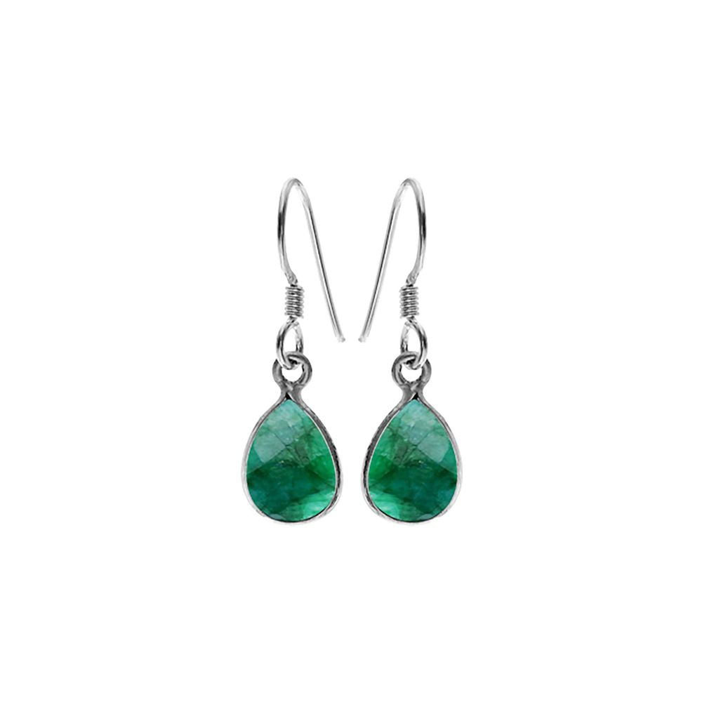Bridget small teardrop emerald quartz earrings