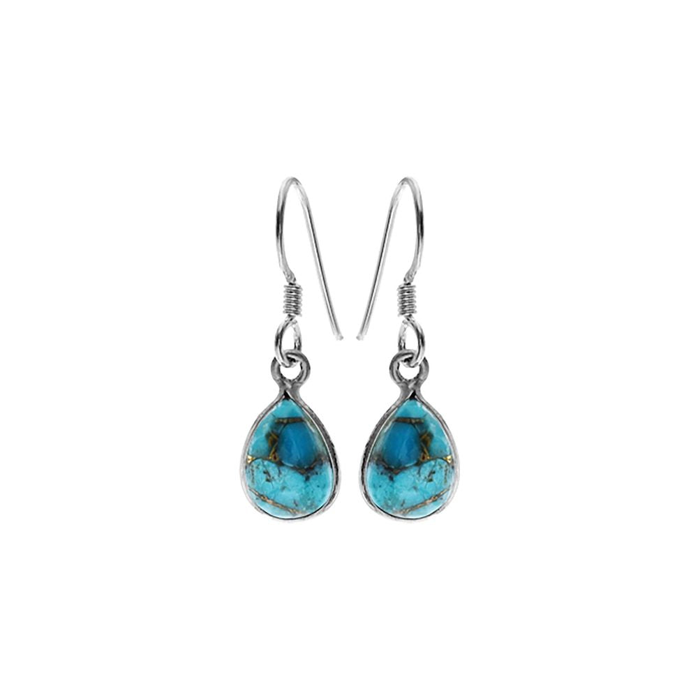 Bridget small teardrop blue mohave turquoise earrings