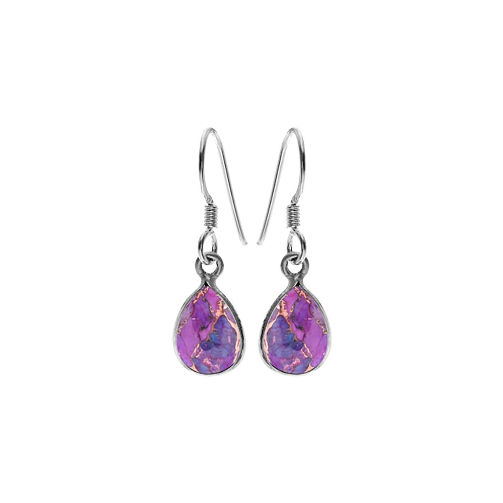 Bridget small teardrop purple mohave turquoise earrings