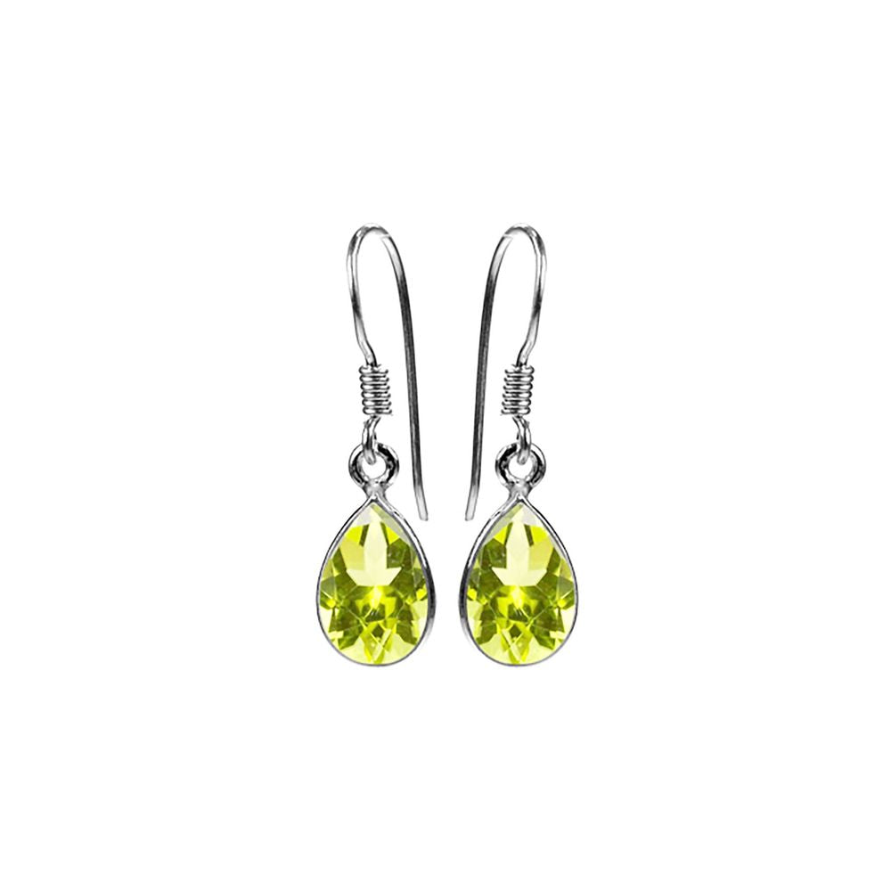 Bridget small teardrop peridot facet earrings