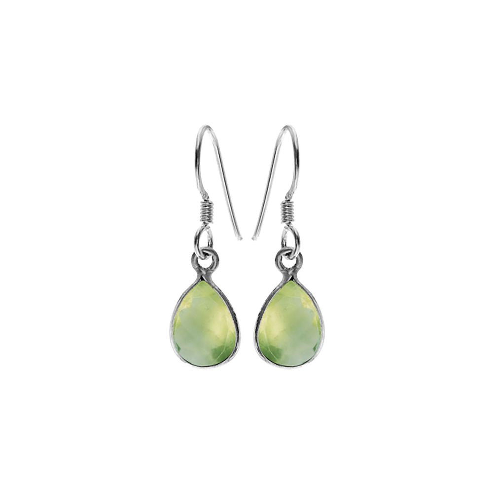 Bridget small teardrop prehnite earrings