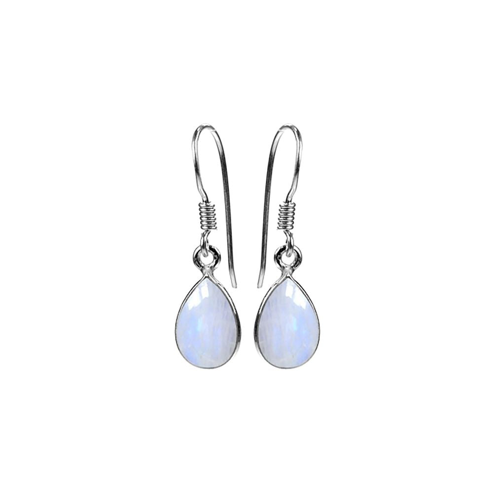 Bridget small teardrop rainbow moonstone earrings