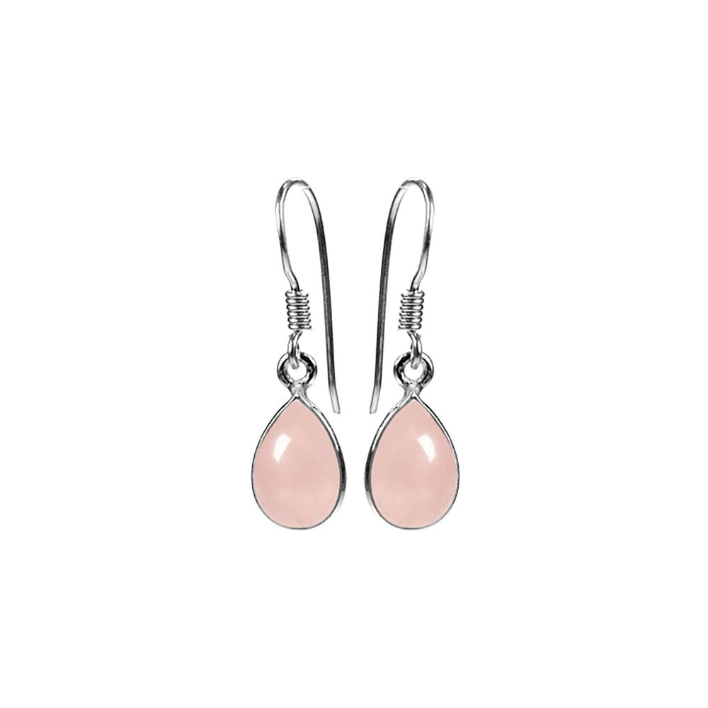Bridget small teardrop rose quartz earrings