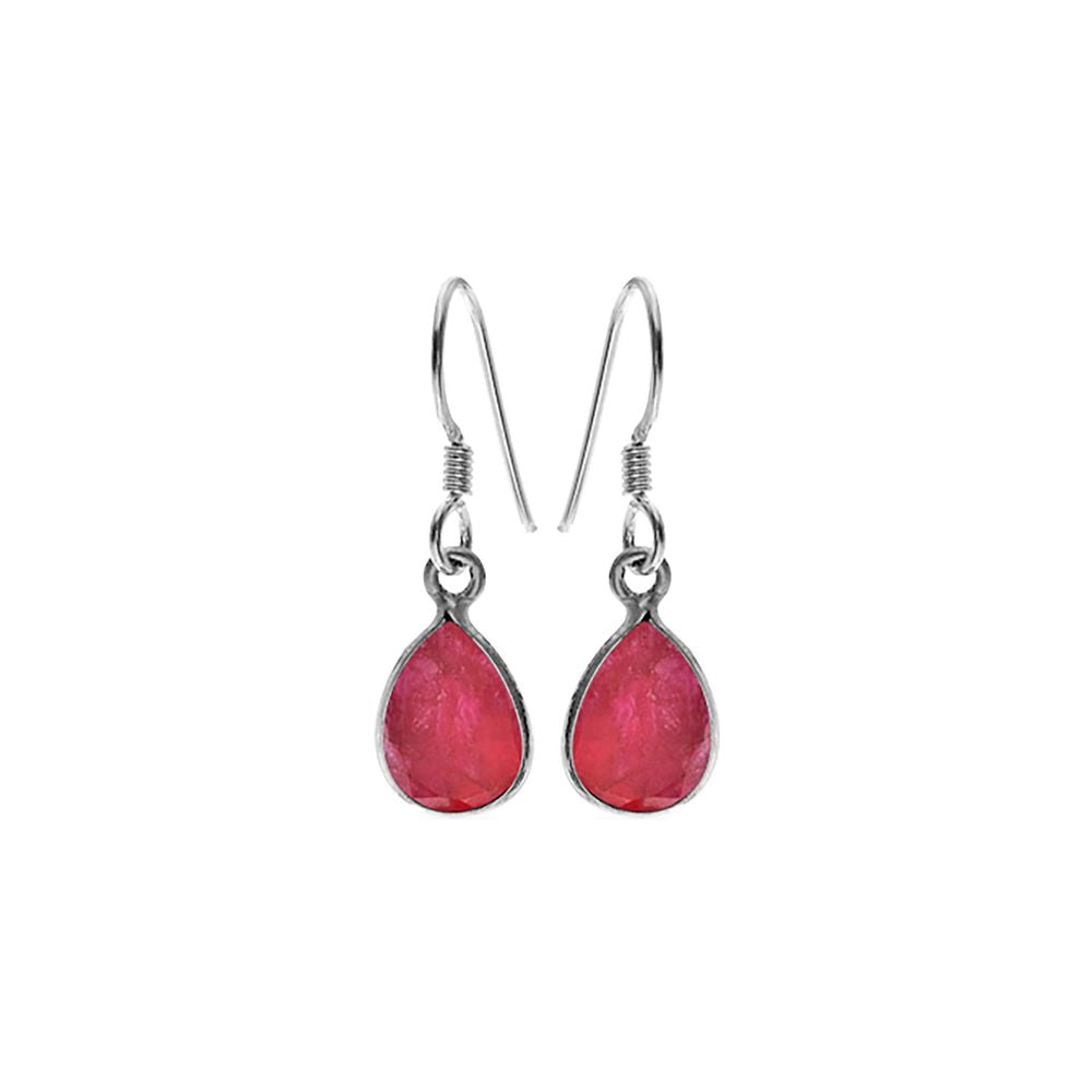 Bridget small teardrop ruby quartz earrings