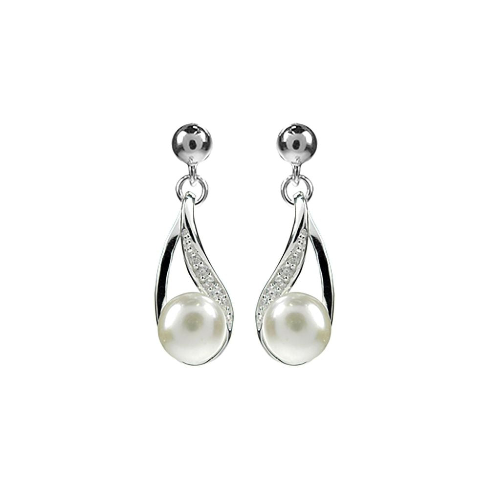 Rosa CZ with pearl earrings