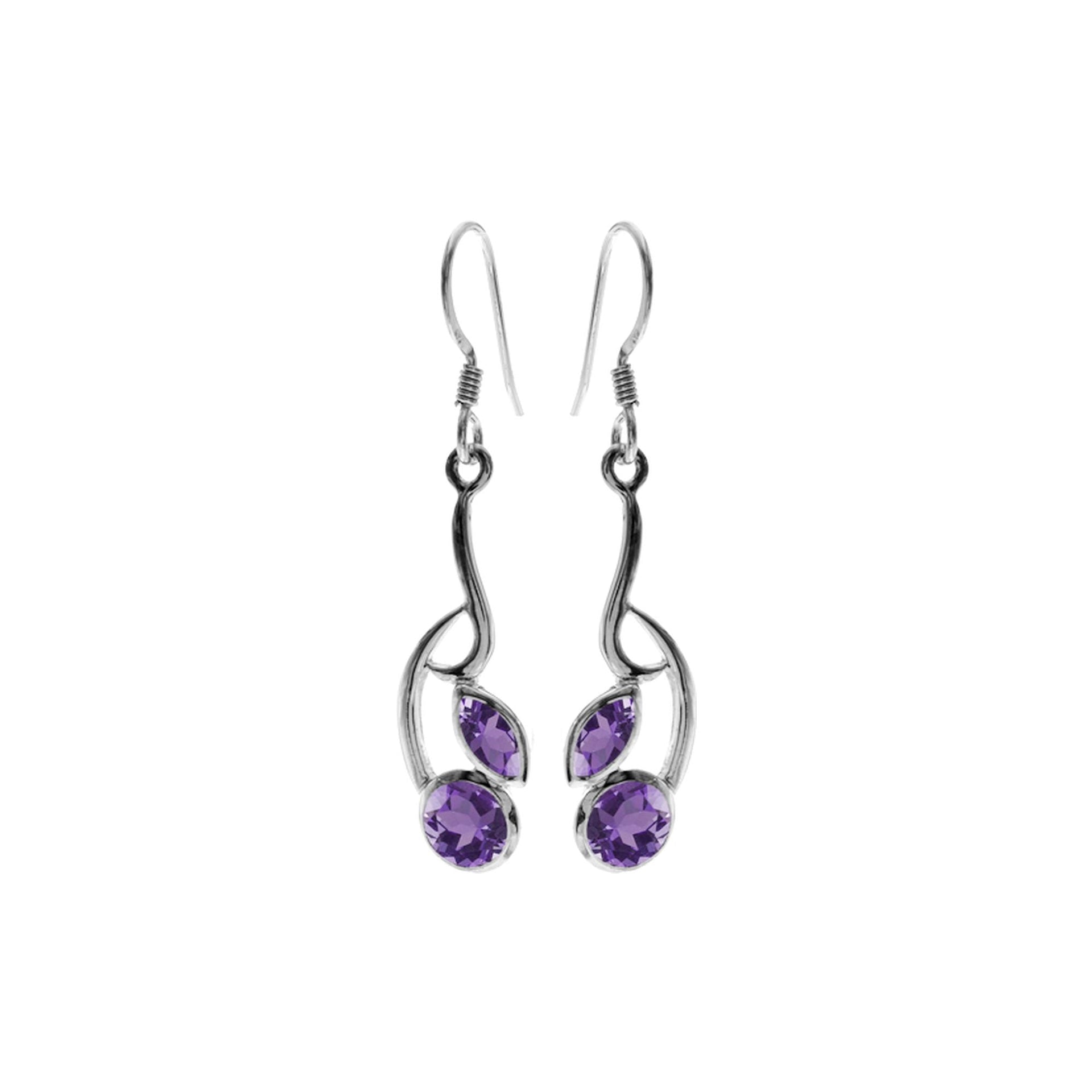Betsy amethyst floral style earrings