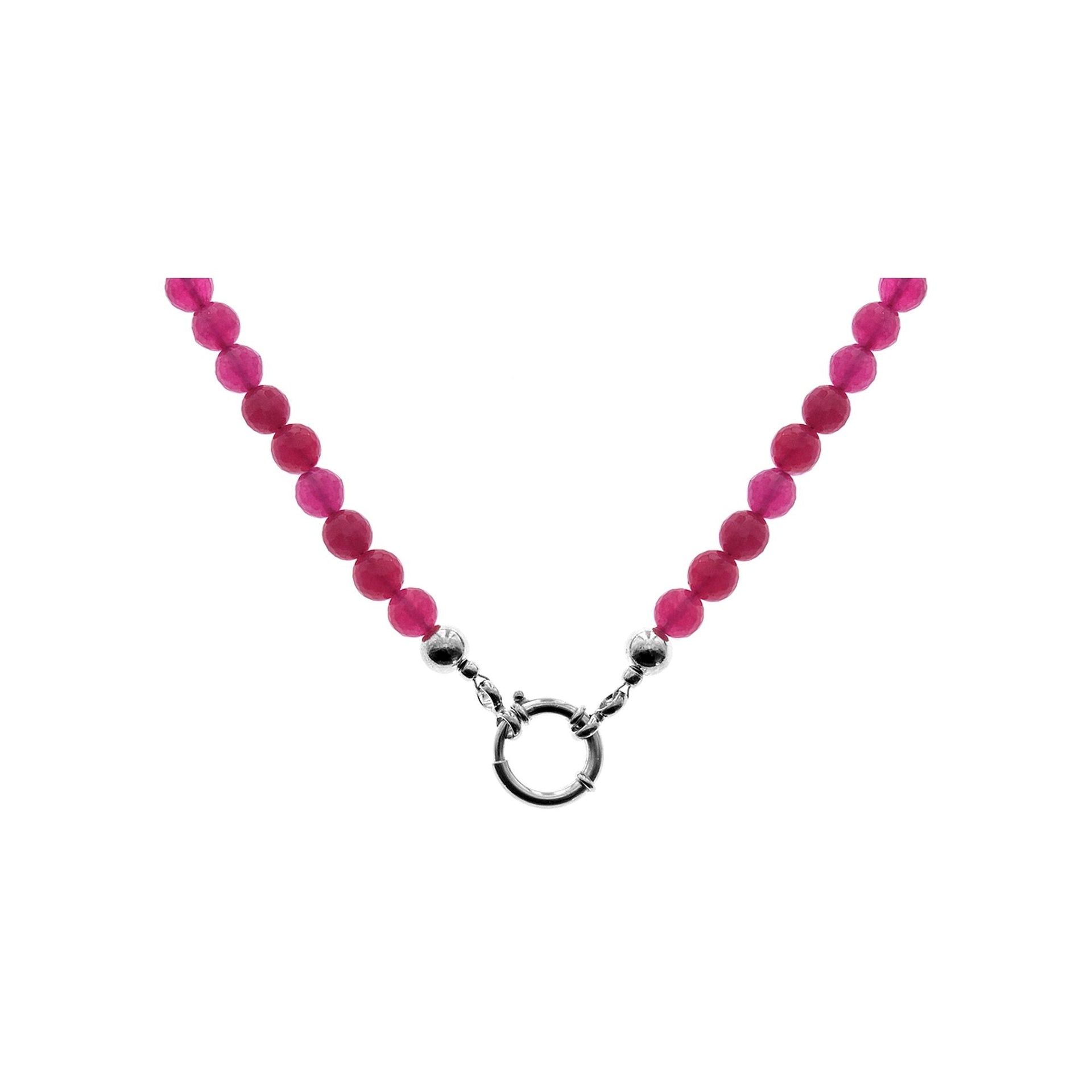Chloe heavy ruby quartz beaded necklace