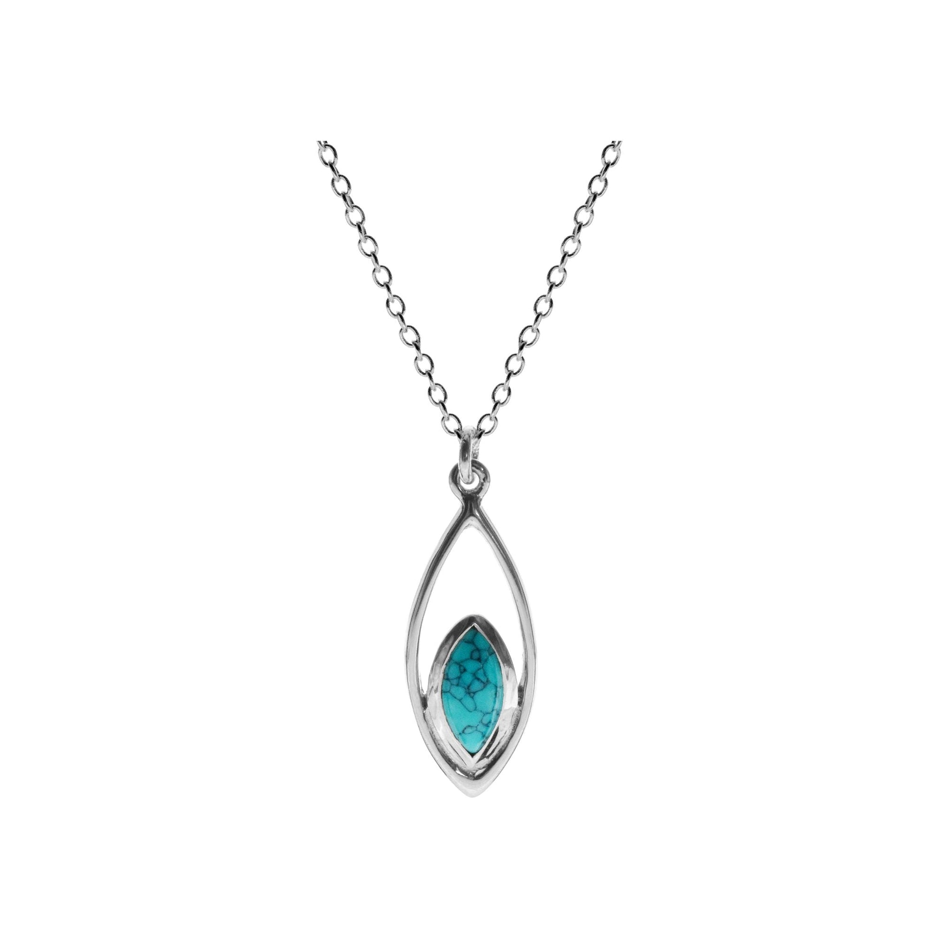 Chloe framed marquis turquoise necklace