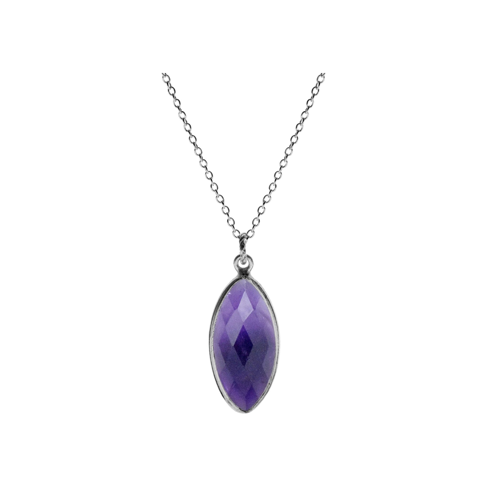 Bridget large marquis amethyst necklace