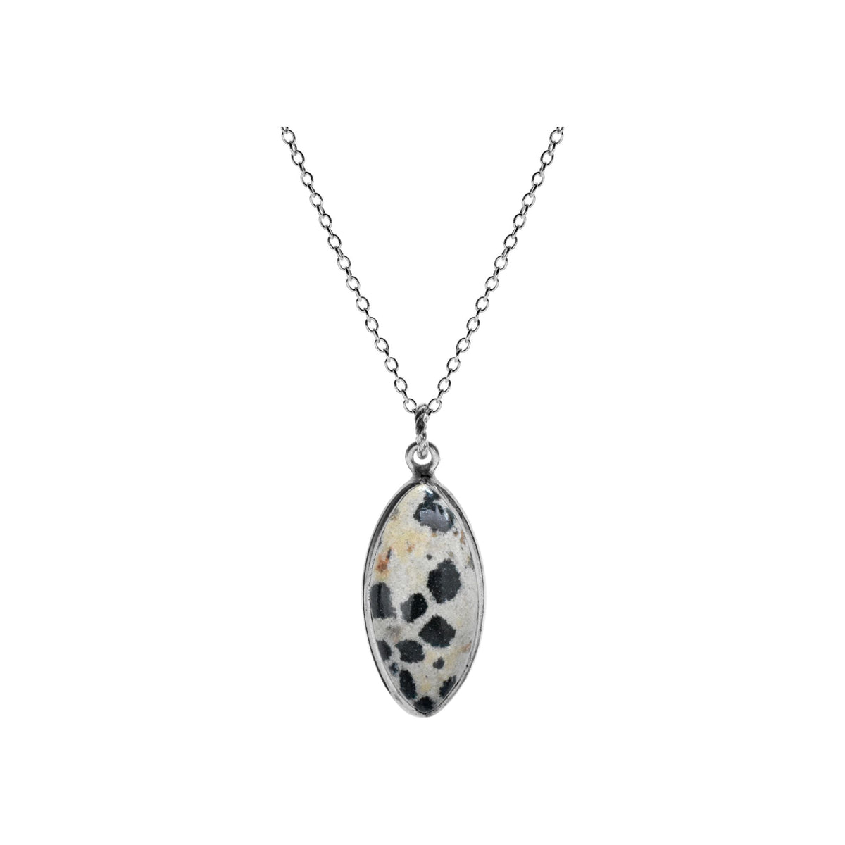 Bridget large marquis dalmatian jasper necklace