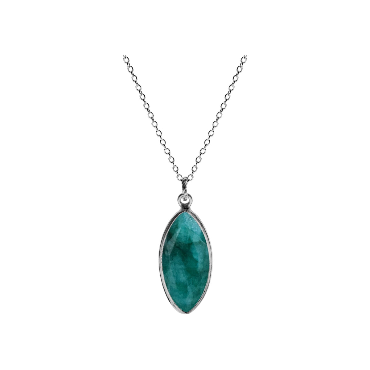 Bridget large marquis emerald quartz necklace