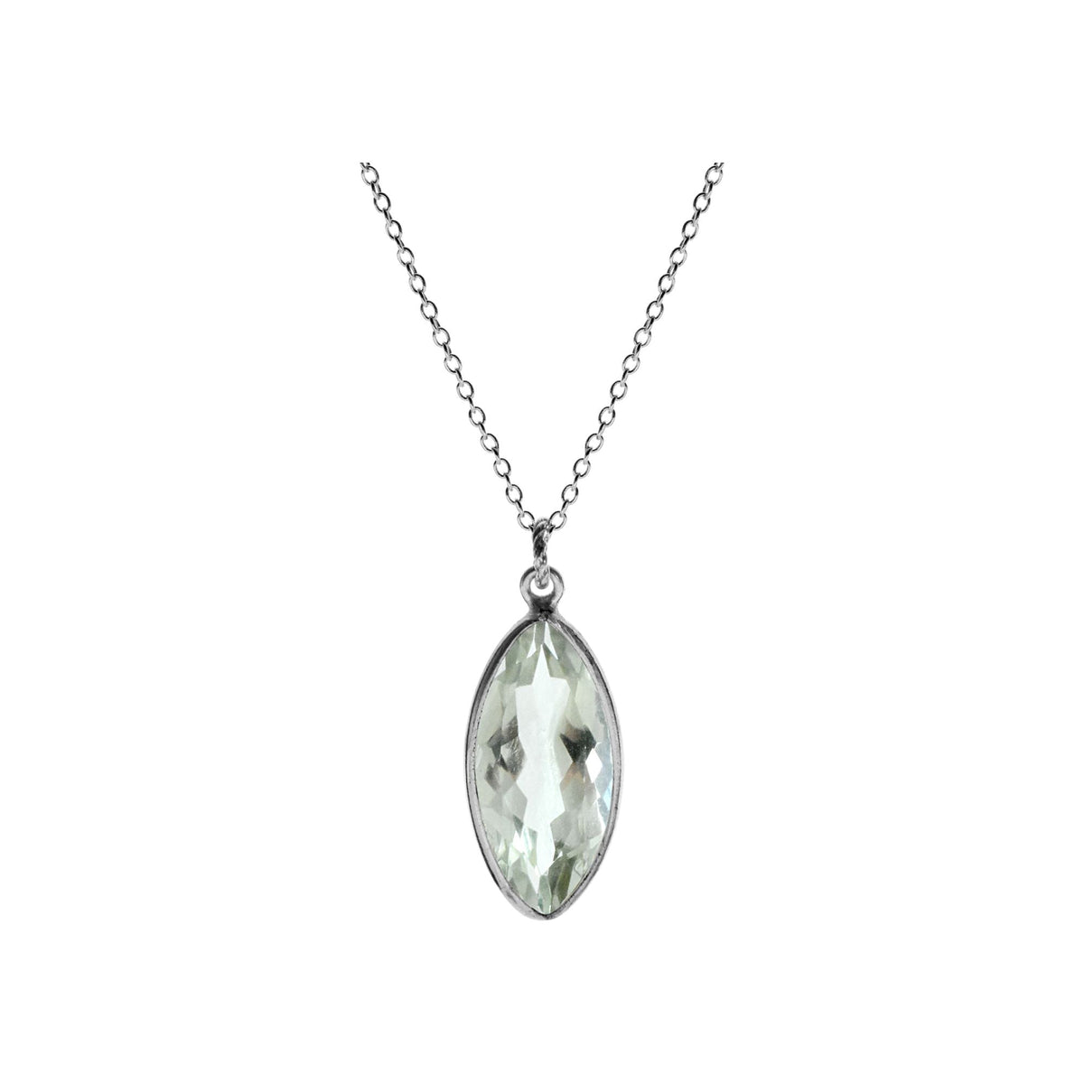 Bridget large marquis green amethyst necklace