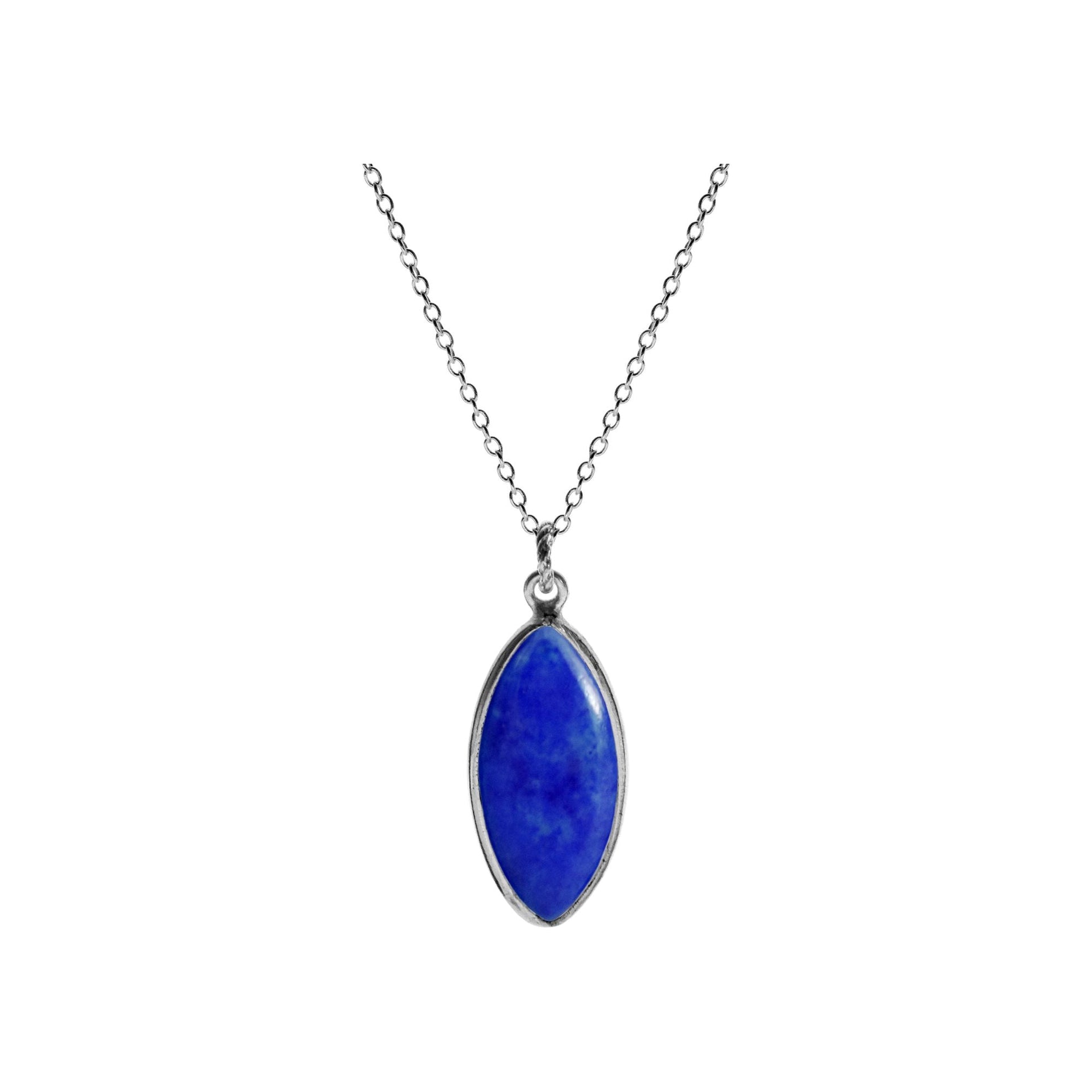 Bridget large marquis lapis necklace