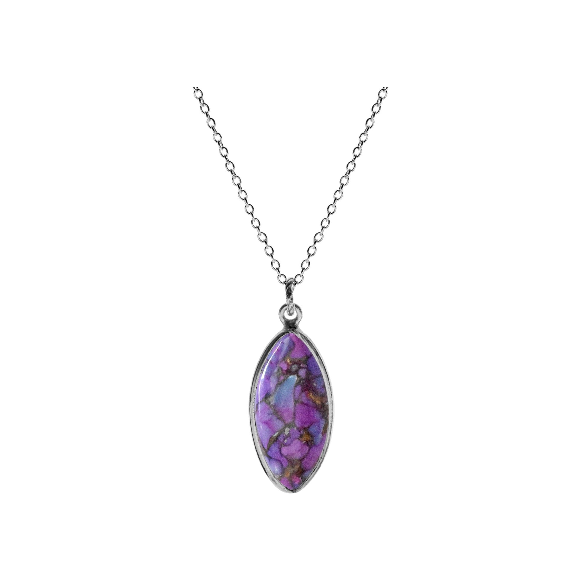 Bridget large marquis purple mohave necklace
