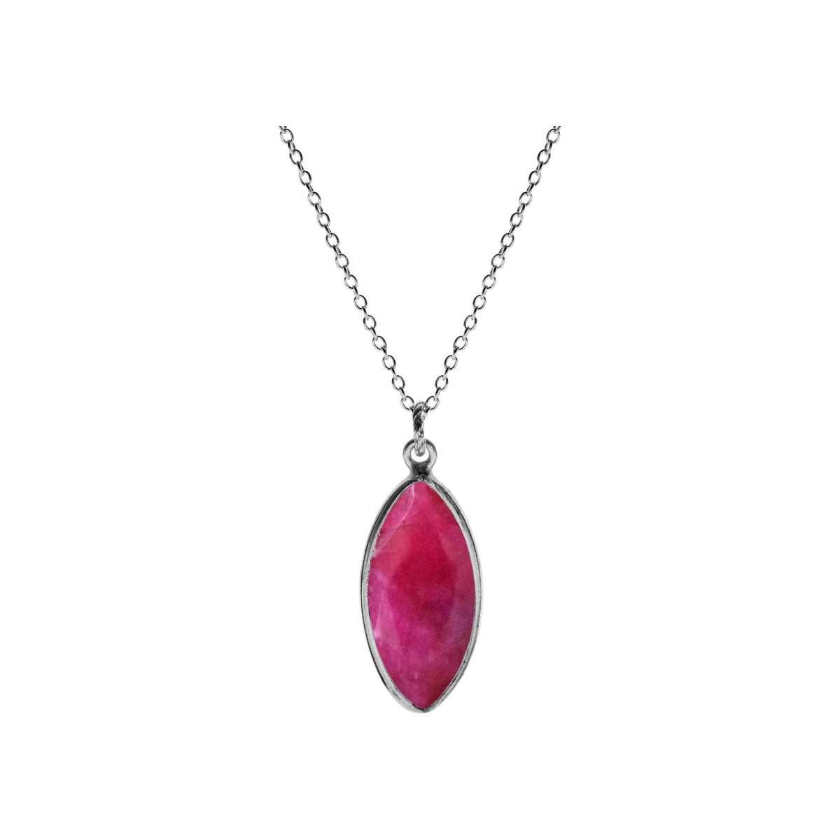 Bridget large marquis ruby quartz necklace