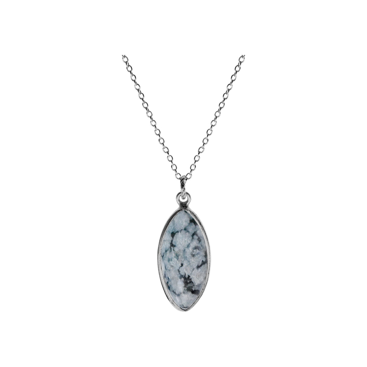 Bridget large marquis snowflake obsidian necklace