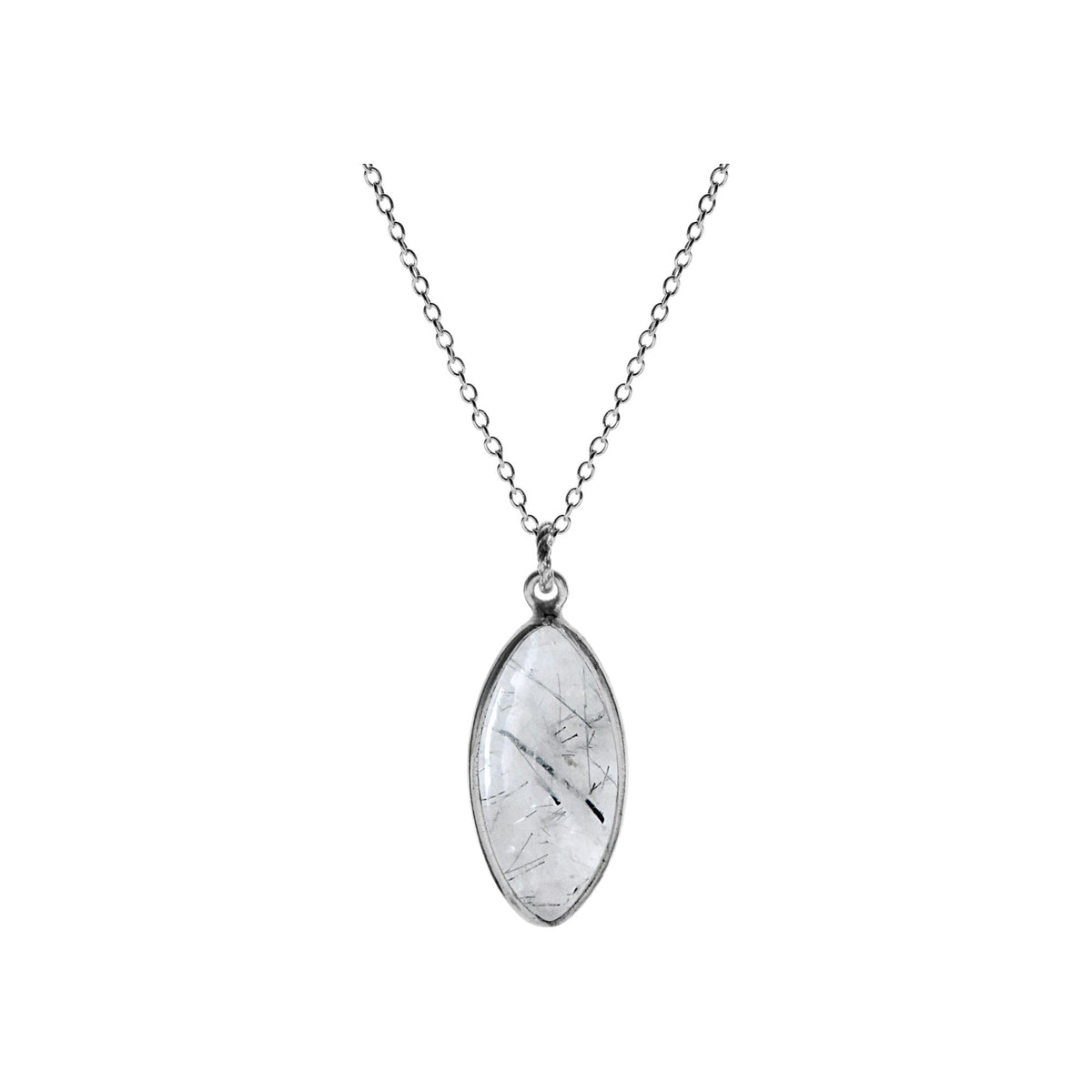 Bridget large marquis tourmalated quartz necklace