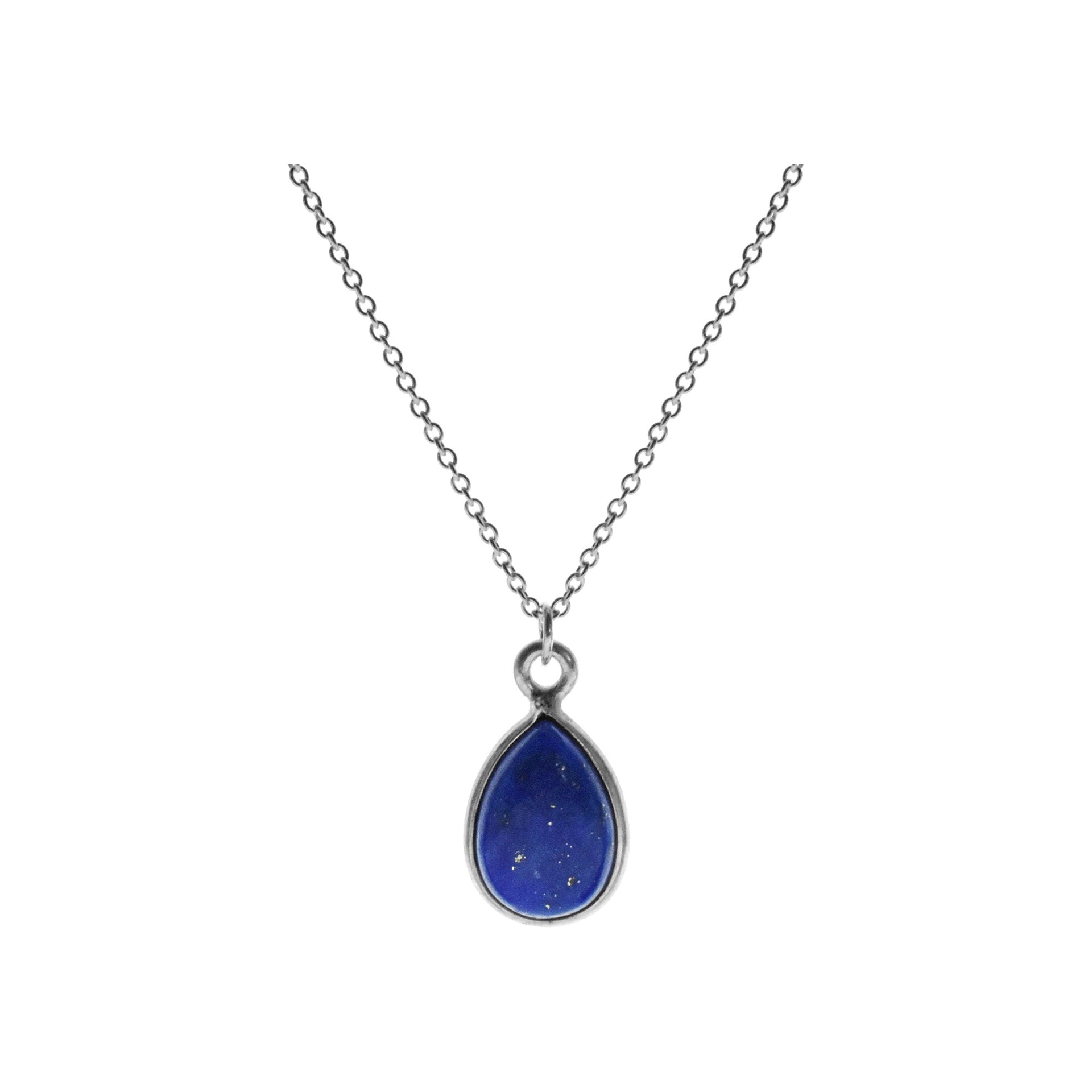 Chloe dainty lapis lazuli teardrop necklace