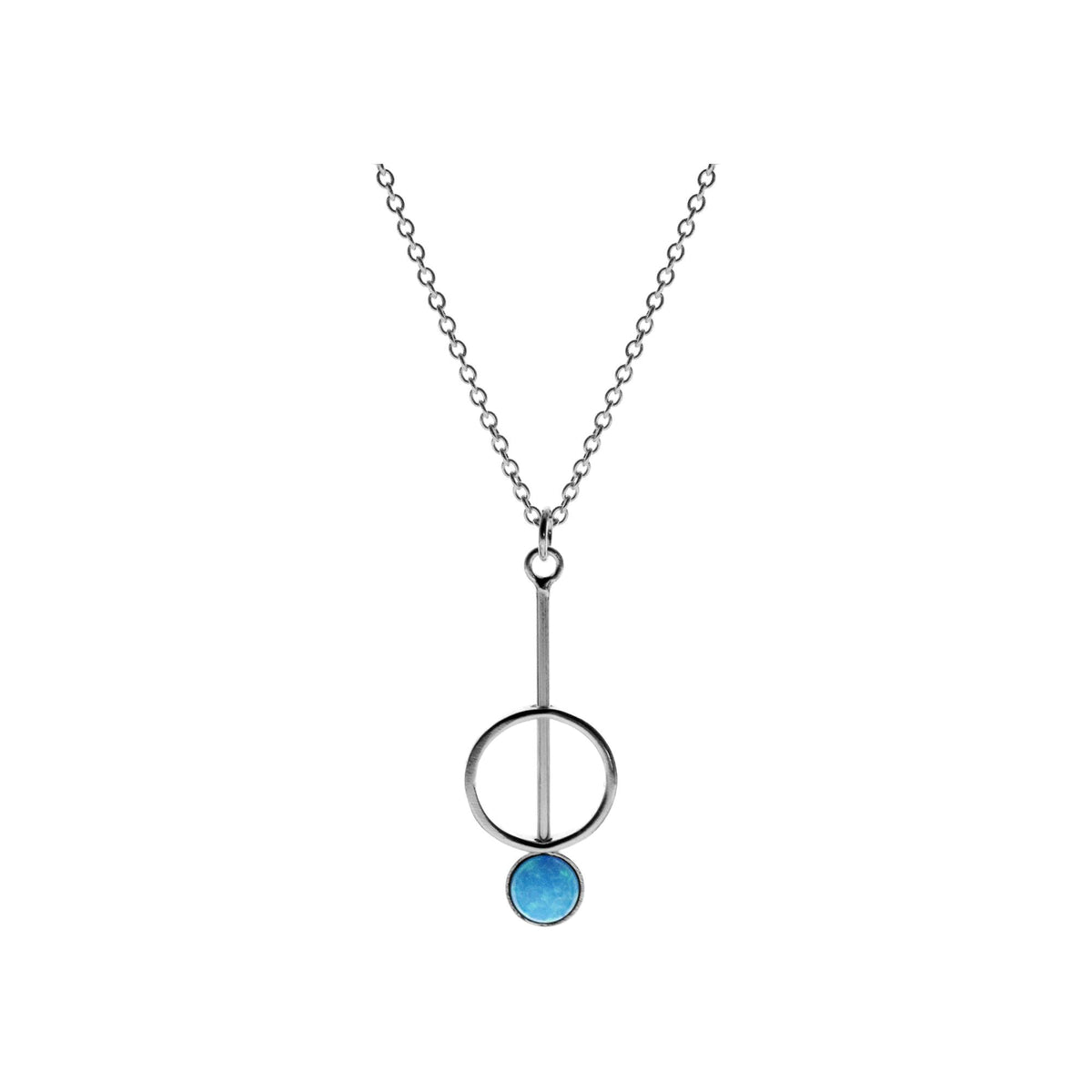 Chloe blue opalique pendulum necklace