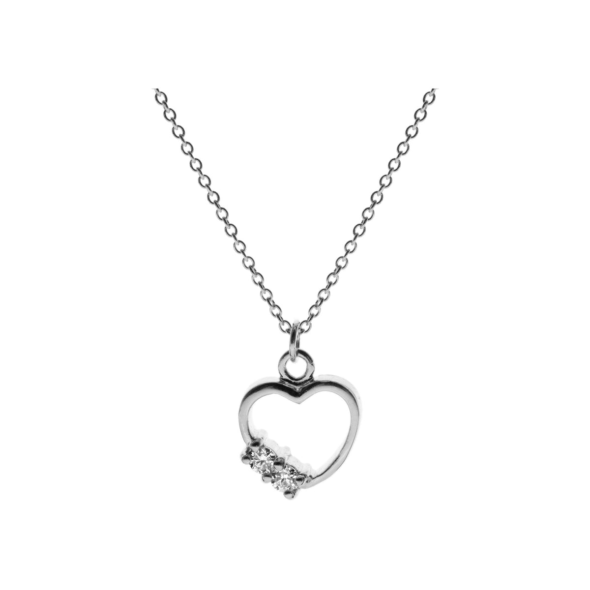 Chloe open heart necklace with CZ