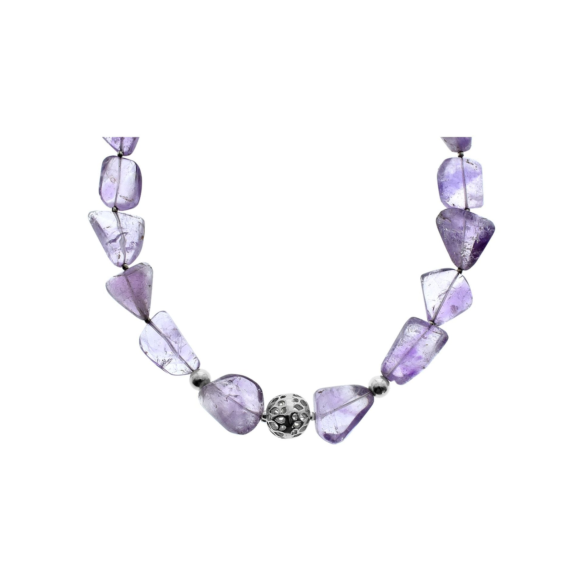 Chloe organic amethyst stone necklace