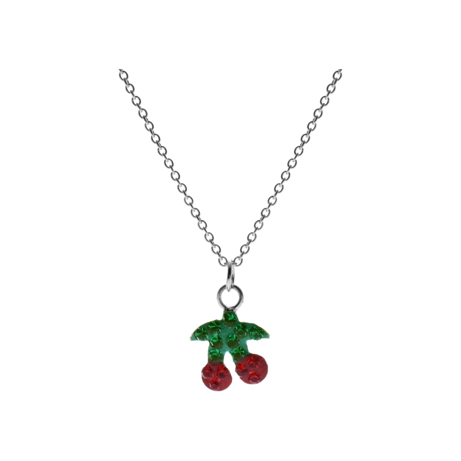 Poppy cherry necklace with crystal
