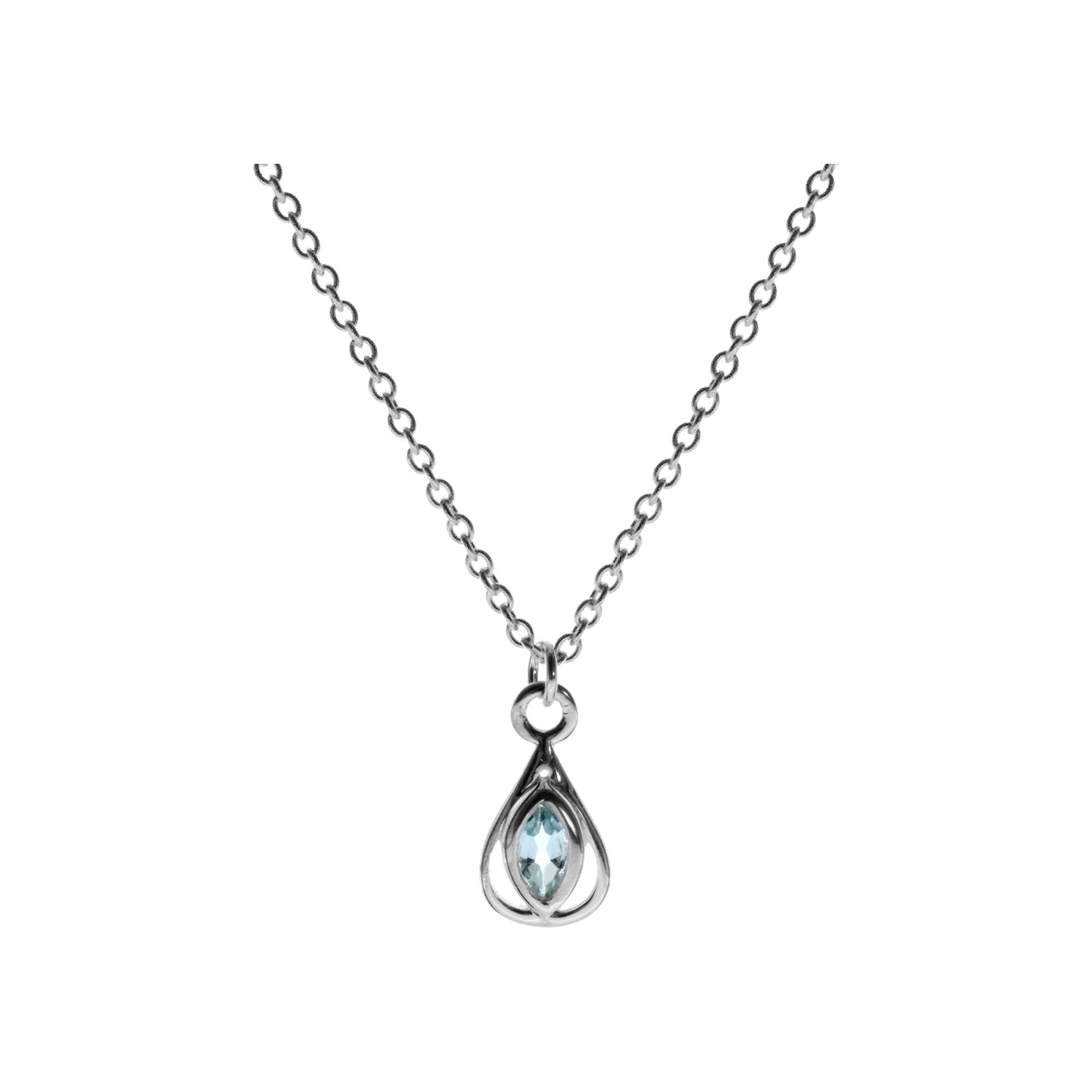 Bridget marquis blue topaz in teardrop necklace