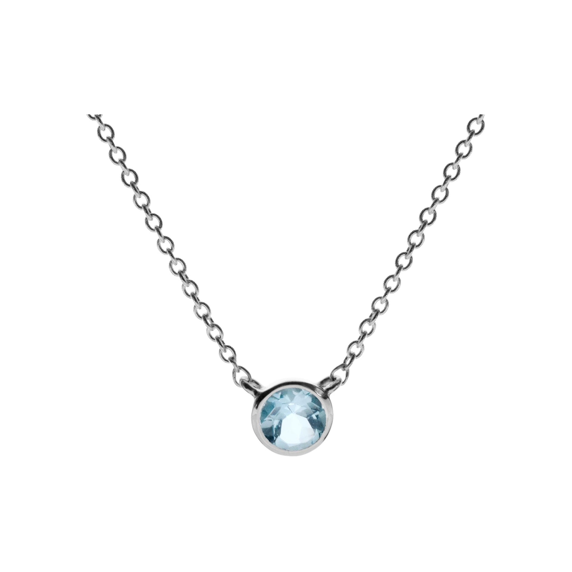 Bridget round blue topaz necklace