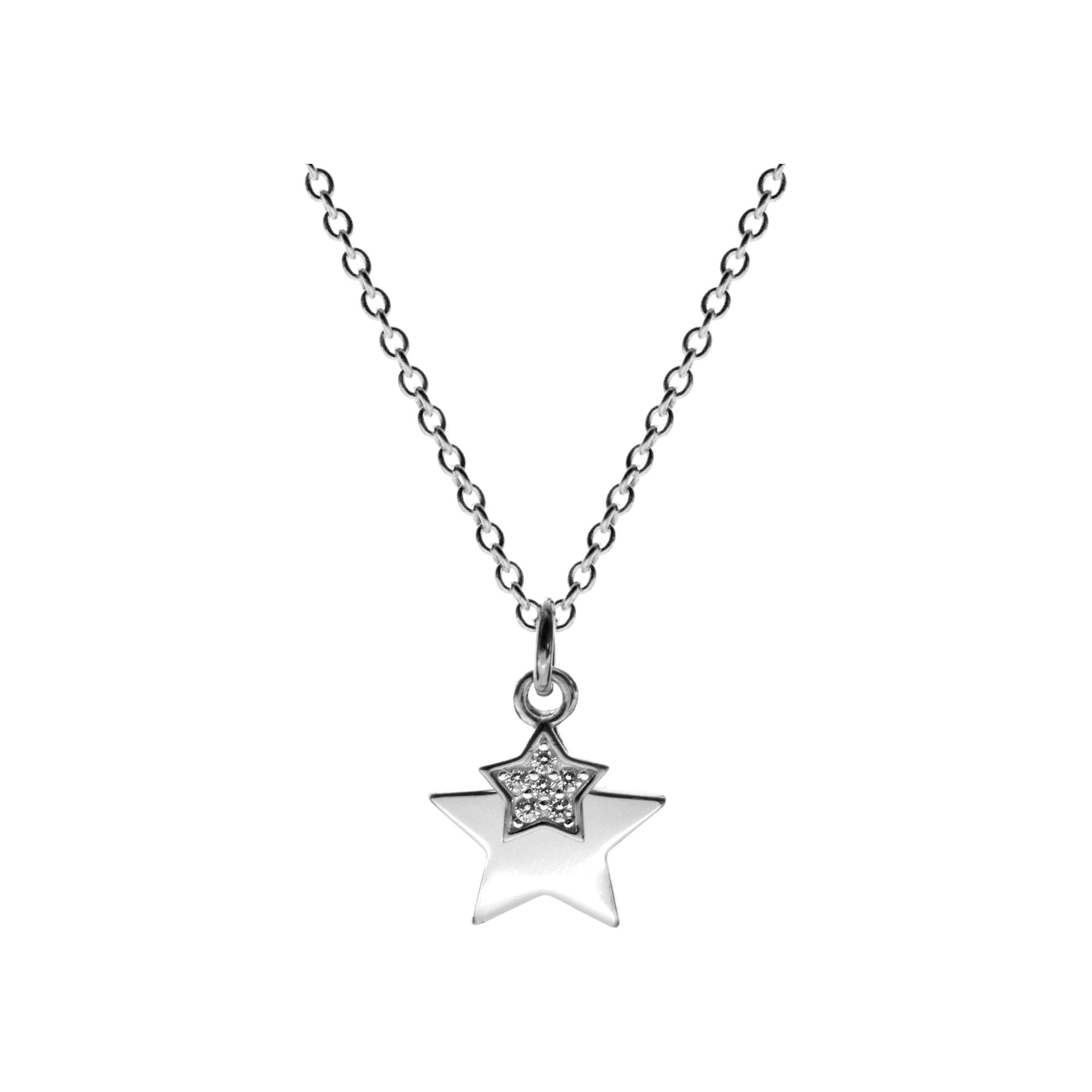 Chloe double star CZ necklace