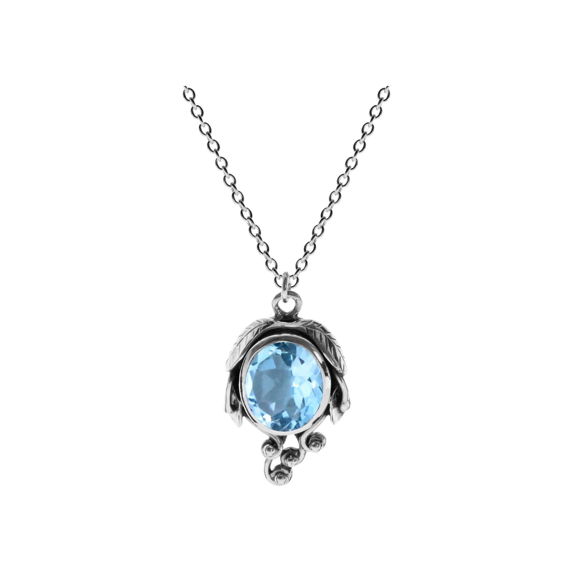 Catalina blue topaz vine necklace