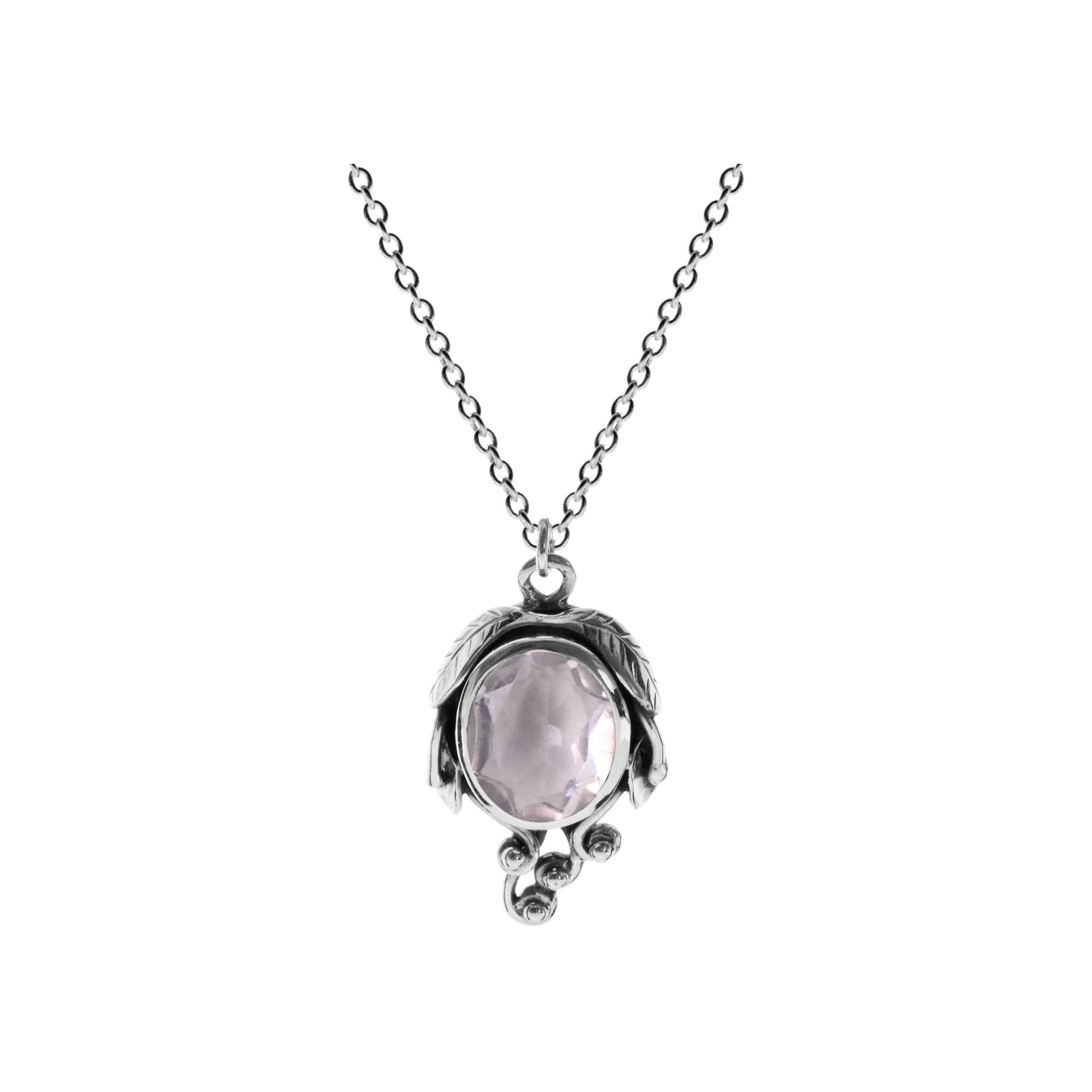 Catalina rose quartz vine necklace