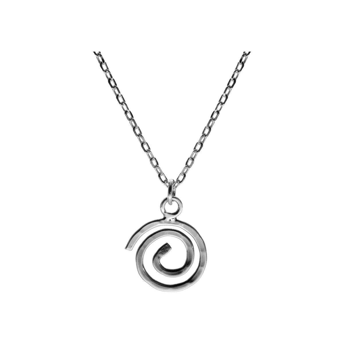 Smile hammered spiral necklace