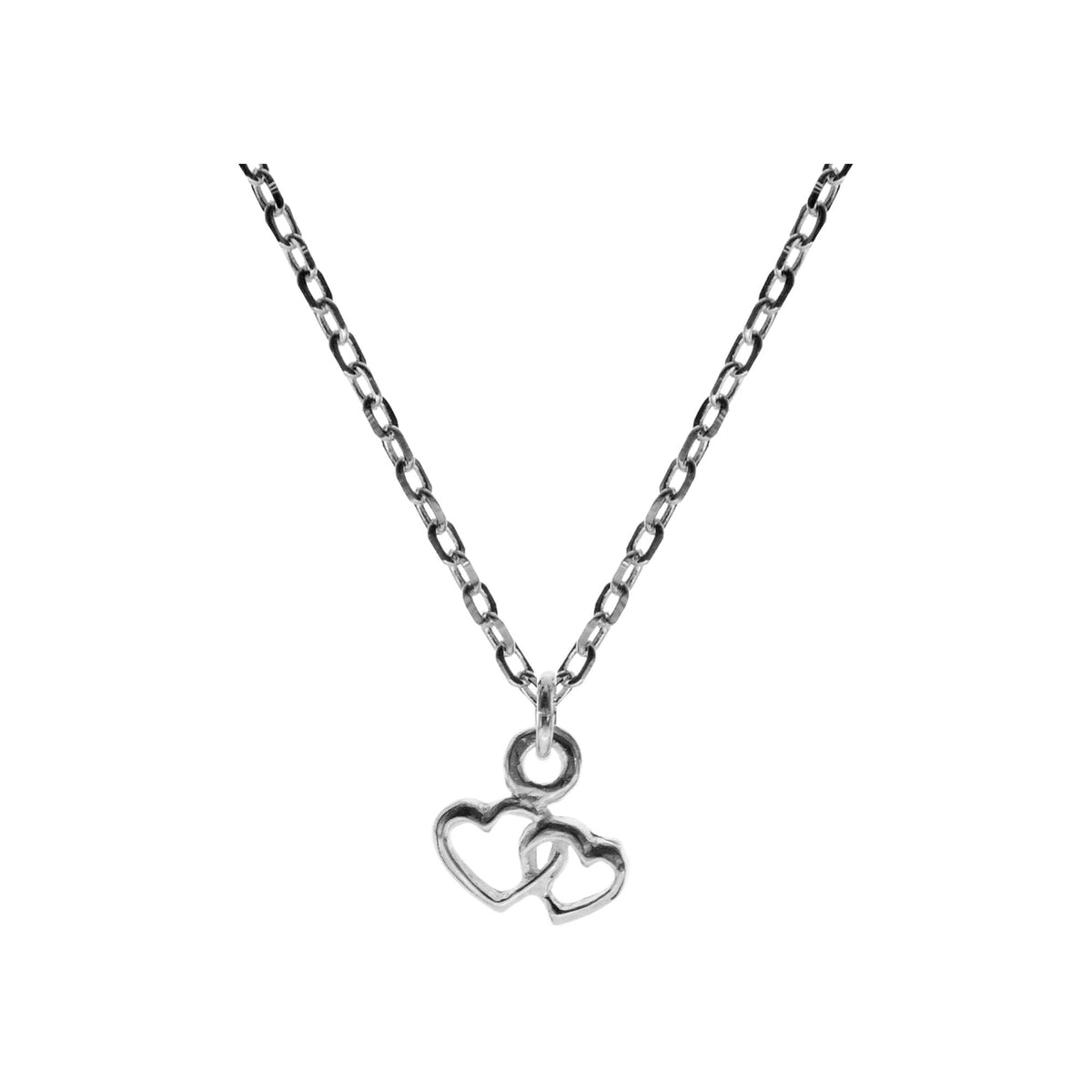 Smile linked lovers heart necklace