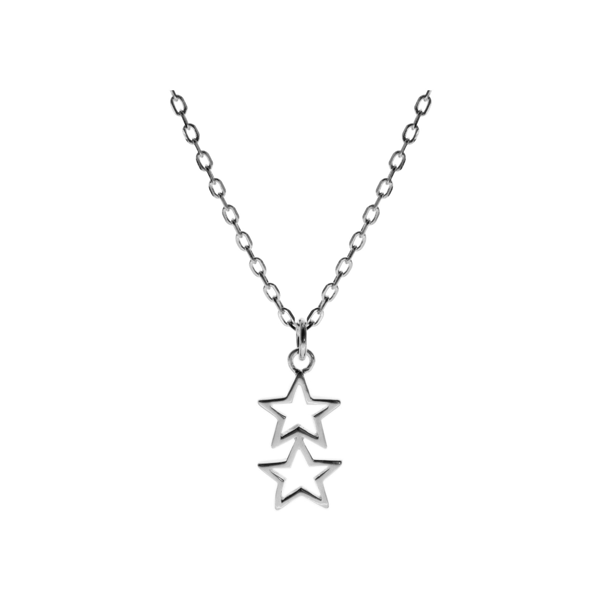 Maura double star outline necklace